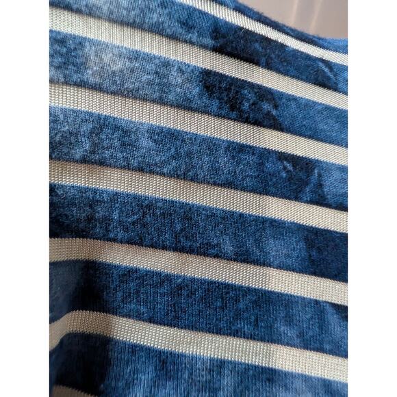 CJ Banks Cardigan Women's Plus Size 2XL Blue Open Striped 3/4 Sleeve Shirt Tunic - Picture 7 of 14